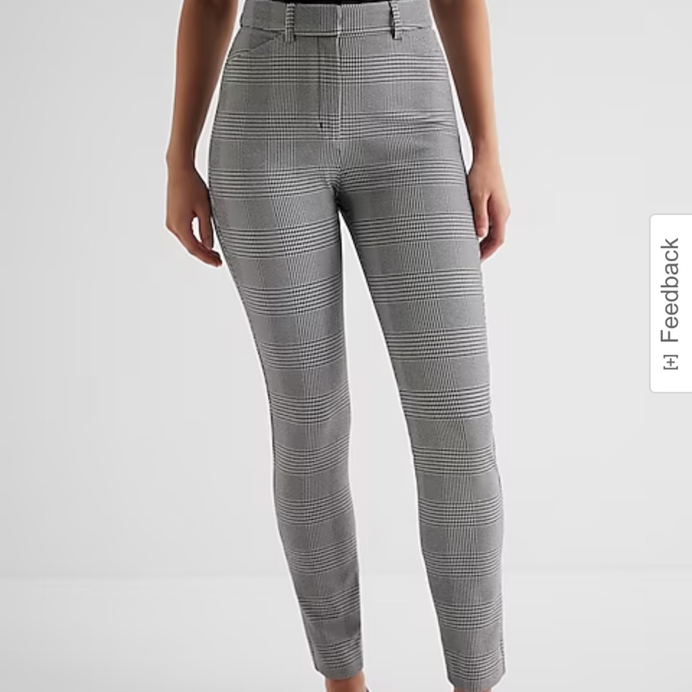 High Waisted Plaid Skinny Pant